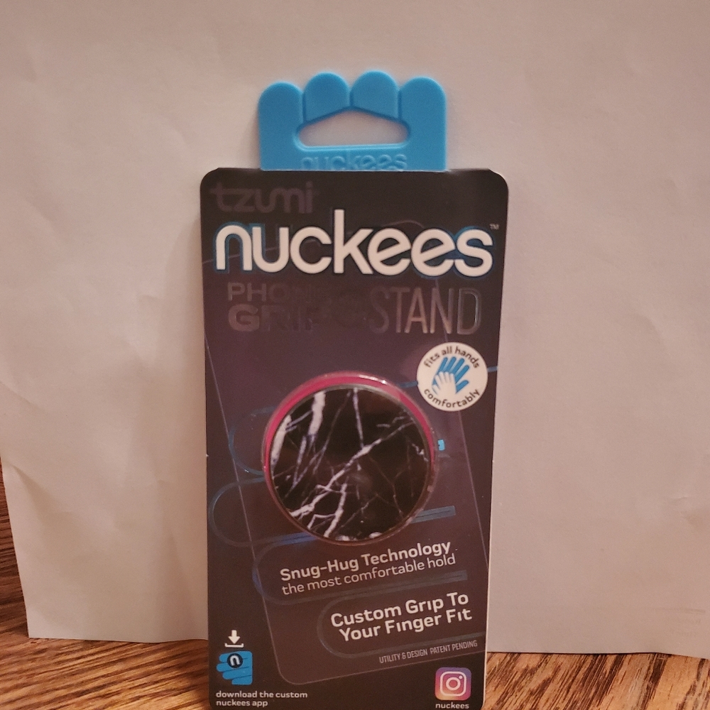 Nuckees phone grip stand Black marble (NEW)